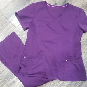 Healing Hands Purple LABEL scrub Set